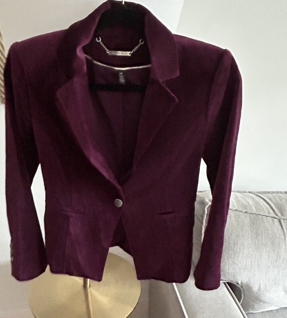 White House Black Market Velvet Blazer Purple Whimsigoth Vampy 0P